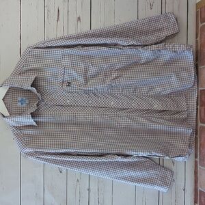 Heybo Outdoors Vented Peach Blue and Plaid Fishing Outdoor Shirt‎ Men Shirt